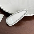 Barrette goutte blanche élégante bordée de strass sur un plateau en céramique - Blanc Cassé