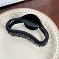 Grande molletta per capelli nera opaca con design ondulato minimalista per donna - Nero Irregolare - 11.5cm