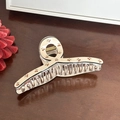 French style cream hair claw clip with red cherry floral print and gold spring - Cherry (Medium)