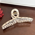 Creamy white hair claw clip with red cherry print and transparent acrylic frame - Cherry (Large)