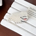 Simpatica molletta per capelli a balena bianca in acetato con strass per ragazze - Delfino-6.2cm