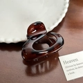 Minimalist tortoiseshell hair claw clip in dark brown with glossy acetate finish - Oval Dark Coffee (5.8cm)