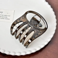 Pinza para el pelo marrón translúcida con lunares negros en plato decorativo - Gris-7.2cm