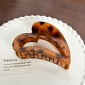 Elegante amberkleurige hartvormige haarklem met schildpadpatroon voor dames - Hart-Oranje-9.6cm