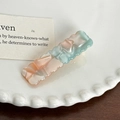 Pink and mint green gradient acetate wavy hair clip on a white decorative ceramic tray - 5.5cm / Blue Pink