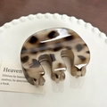 Minimalist tortoiseshell leopard hair claw clip in a classic semi-circular design - M Shape-Gray-7.9cm