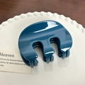 Elegant duck egg blue hair claw clip with glossy heart shape on a pearl tray - M Shape-Blue-7.9cm