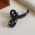 Pinza de pelo grande negra elegante con una cuenta de mármol para peinados mujer - Negro Brillante