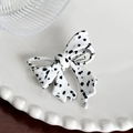 Acetate hair clip with sweet bow design in white and black polka dot pattern finish - Black Polka Dot Hair Clip