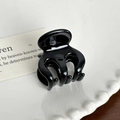 Mini pince à cheveux en acétate noir brillant pour une coiffure élégante et chic - Noir - 3.3cm