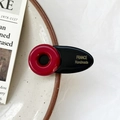 Pince à cheveux ovale faite à la main au design bicolore rouge et noir de style français - Rouge