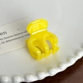 Mini pince à cheveux jaune en acétate couleur gelée pour frange et coiffure élégante - Jaune - 3.3cm