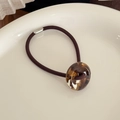 Retro style dark coffee high elasticity hair tie with tortoiseshell acetate circle detail - 2.8cm Decoration / Grey Coffee