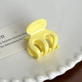 Mini pince à cheveux jaune gelée brillante pour attacher les mèches de cheveux - Jaune Crème - 3.3cm