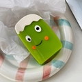 Pinza para el pelo de acetato verde con cara sonriente y detalle de nieve blanca - Estilo de cara sonriente verde / Verde