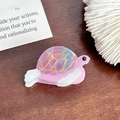 Mini sea turtle hair claw clip in gradient pink and blue acetate with golden glitter lines - Turtle Style / Pale Blue
