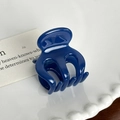 Mini pince à cheveux en acétate bleu marine effet gelée avec finition brillante pour femme - Bleu Foncé - 3.3cm