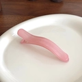 Pink translucent jelly duckbill hair clip with sleek resin finish for volume - Pink