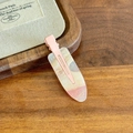 Pink marble resin duckbill hair clip with glitter finish on a wooden background - 6.1cm / Dreamy Beige Pink