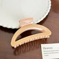 Sparkly apricot pink candy-colored hair claw clip with fine glitter finish and a hollow arc - Semi-circle Style (9.5cm) / Orange