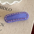Fermaglio per capelli in acetato viola marmorizzato con strass scintillanti stile retrò - Viola