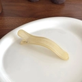 Translucent cream yellow jelly texture hair clip with elegant resin duckbill design - Beige