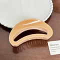 Pince à cheveux élégante thé au lait avec paillettes dorées et design croissant - Style Arc (11cm) / Orange