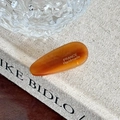 Barrette goutte en acétate marbré marbre ambre avec inscription France Handmade - Petit / Marron