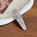 Fermaglio per capelli in acrilico grigio con strass scintillanti e design a goccia - 6.3cm / Grigio