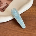 Fermaglio per capelli in acetato azzurro marmorizzato con strass scintillanti - 6.3cm / Blu
