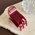 Elegant wine red acetate hair claw clip with a refined snakeskin texture finish - Red-2.6cm