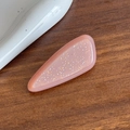 Pink teardrop hair clip in translucent acetate with fine silver and gold glitter - 5cm / Pink