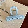 Pinza per capelli a fiocco celeste marmorizzato con molla in metallo dorato - Blu / Piccolo