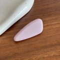 Pink candy-colored acetate hair clip with golden glitter and teardrop triangle shape - 5cm / Light Purple