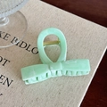 Elegante pinza per capelli verde menta marmorizzata con fiocco e molla dorata - Verde / Piccolo