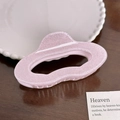 Pince à cheveux rose pâle scintillante avec un design géométrique minimaliste pour le coiffage - Style Nuage (11.1cm) / Rose Clair
