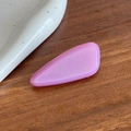 Minimalist pink glitter resin teardrop hair clip for women with a subtle sparkling finish - 5cm / Purple