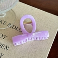 Elegant purple marble patterned bow hair claw clip made of acetate for thick hair - Purple / Small-8.1cm