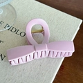 Elegant matte pink bow claw clip with gold spring for women hair styling accessory - Pink / Large-10.5cm