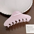 Pince à cheveux en résine rose bonbon avec paillettes pour cheveux longs - Style Pince Requin (11cm) / Rose Clair