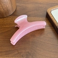 Molla per capelli rosa traslucida in resina di alta qualità per acconciature donna - Luna Crescente - Rosa Tenero - 11.6cm