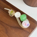 Elegante fermaglio per capelli a banana con perline in resina, fiori secchi e oro foglia - Clip per Capelli con Perline