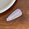 Elegant purple iridescent acetate duckbill hair clip with sleek holographic stripes - 1 Piece / Metallic Purple