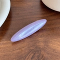 Elegant light purple acetate hair clip with white marble texture and smooth glossy finish - Purple