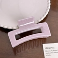 Pince à cheveux rectangulaire élégante en violet lilas scintillant pour femmes - Style Carré (9.5cm) / Violet Clair