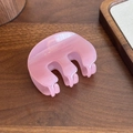 Elegante pinza per capelli rosa traslucida con design a tre denti e finitura lucida - M-Clip - Rosa Tenero - 7.8cm