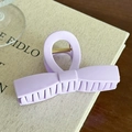 Minimalist matte light purple bow hair claw clip with golden spring on a book - Purple / Large-10.5cm