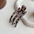 Molletta per capelli minimalista grigia a tartaruga per acconciature - Stampa Leopardata