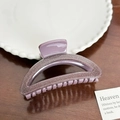Pince à cheveux lavande en demi-lune avec finition pailletée argentée pour coiffure femme - Style Demi-cercle (9.5cm) / Violet foncé
