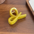 Pinza per capelli minimalista in resina giallo gelatina con design a croce per donna - Fiocco - Verde Acqua - 8.1cm
